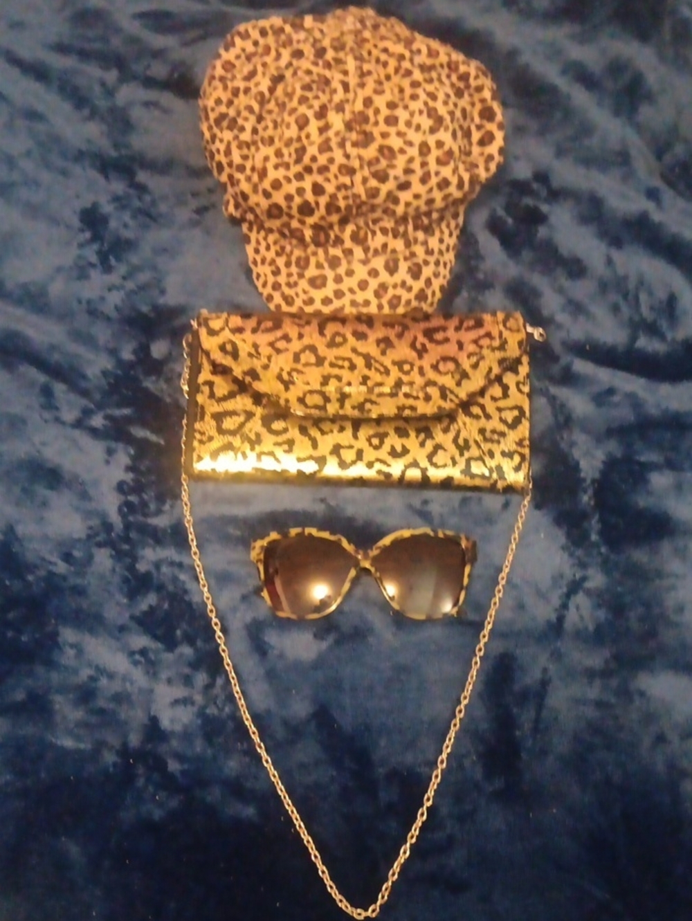 Leopard Print Women's Newsboy Hat - Gold/Brown